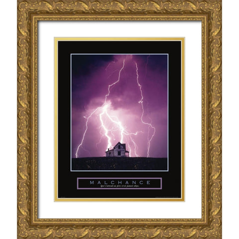 Bad Luck - Lightning Gold Ornate Wood Framed Art Print with Double Matting by Frontline