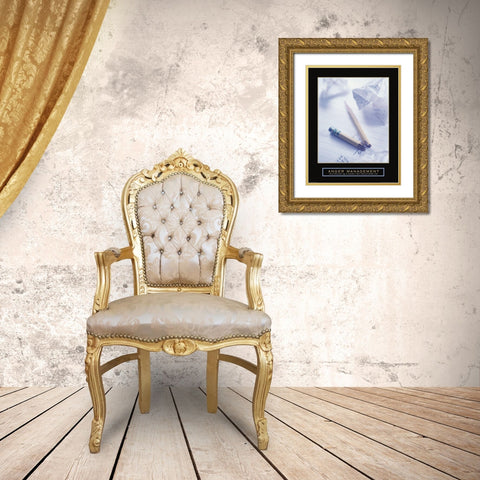 Anger Management Gold Ornate Wood Framed Art Print with Double Matting by Frontline