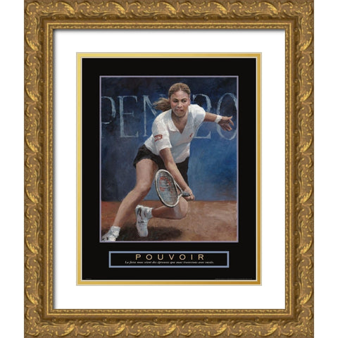 Pouvoir - Tennis Gold Ornate Wood Framed Art Print with Double Matting by Frontline