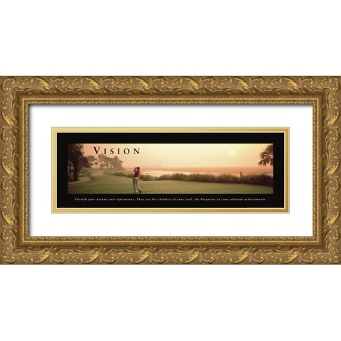 Vision - Golf Swing Gold Ornate Wood Framed Art Print with Double Matting by Unknown