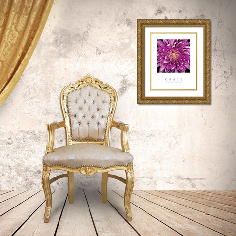Grace - Purple Mum Gold Ornate Wood Framed Art Print with Double Matting by Unknown