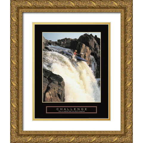 Challenge - Kayak Gold Ornate Wood Framed Art Print with Double Matting by Unknown