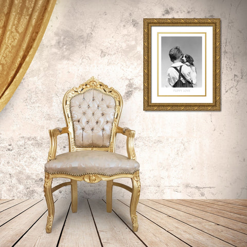 Puppy Love Gold Ornate Wood Framed Art Print with Double Matting by Frontline