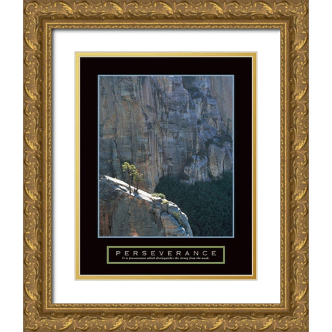 Perseverance - Canyon Gold Ornate Wood Framed Art Print with Double Matting by Unknown