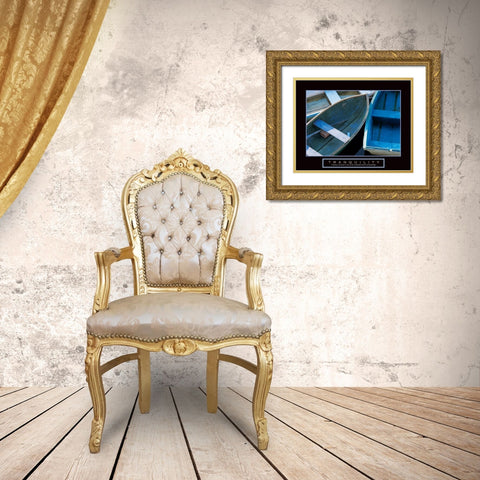 Tranquility - Boats Gold Ornate Wood Framed Art Print with Double Matting by Unknown