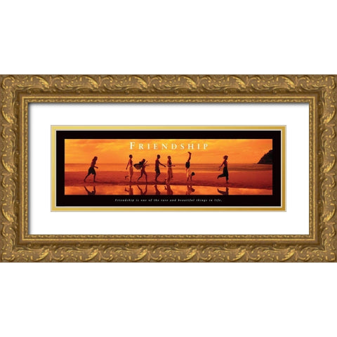 Friendship Gold Ornate Wood Framed Art Print with Double Matting by Frontline