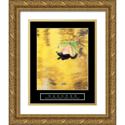 Success - Leaf Gold Ornate Wood Framed Art Print with Double Matting by Frontline