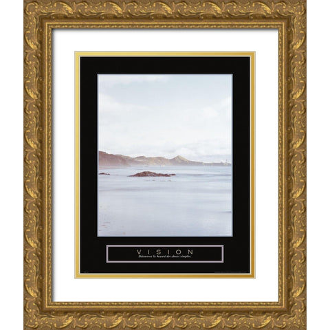 Vision - La Plage Gold Ornate Wood Framed Art Print with Double Matting by Frontline