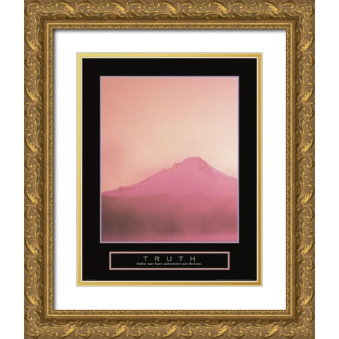 Truth - Mist Mountain Gold Ornate Wood Framed Art Print with Double Matting by Frontline