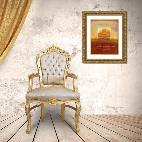 Life Inspirational Gold Ornate Wood Framed Art Print with Double Matting by Frontline