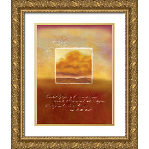 Life Inspirational Gold Ornate Wood Framed Art Print with Double Matting by Frontline
