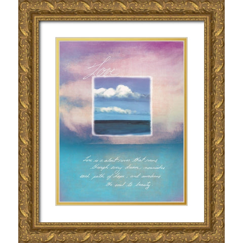 Love Inspirational Gold Ornate Wood Framed Art Print with Double Matting by Frontline