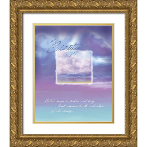 Beauty Inspirational Gold Ornate Wood Framed Art Print with Double Matting by Frontline
