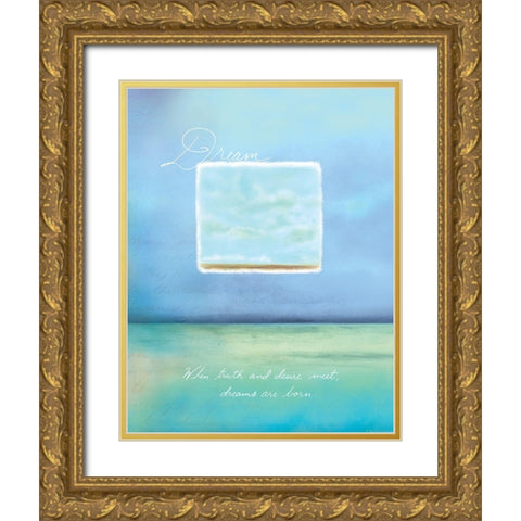 Dream Inspirational Gold Ornate Wood Framed Art Print with Double Matting by Frontline
