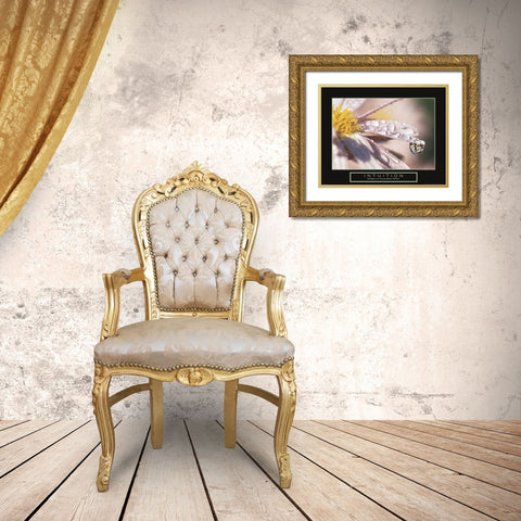 Intuition - Dewdrop Gold Ornate Wood Framed Art Print with Double Matting by Frontline
