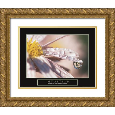 Intuition - Dewdrop Gold Ornate Wood Framed Art Print with Double Matting by Frontline