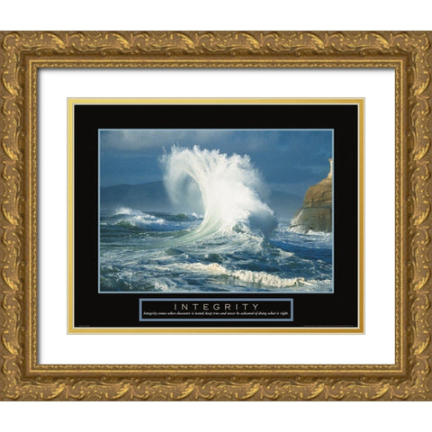 Integrity - Wave Gold Ornate Wood Framed Art Print with Double Matting by Frontline