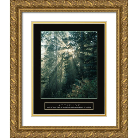 Attitude - Forest Gold Ornate Wood Framed Art Print with Double Matting by Frontline
