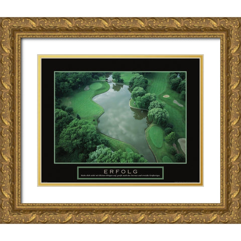 Erfolg - Golf Gold Ornate Wood Framed Art Print with Double Matting by Frontline