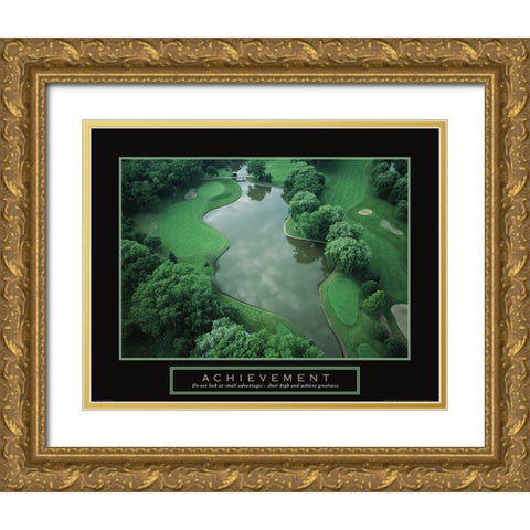 Achievement - golf Gold Ornate Wood Framed Art Print with Double Matting by Frontline