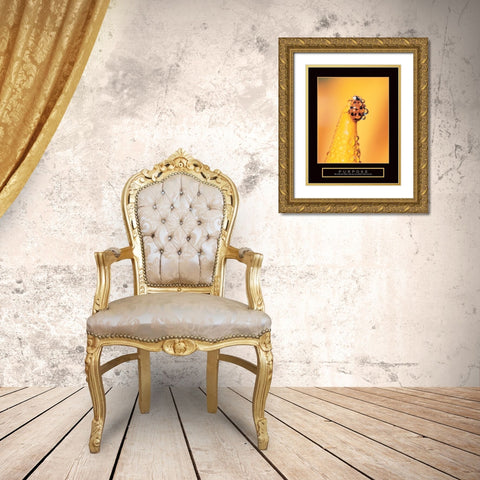 Purpose - Lady Bug Gold Ornate Wood Framed Art Print with Double Matting by Frontline