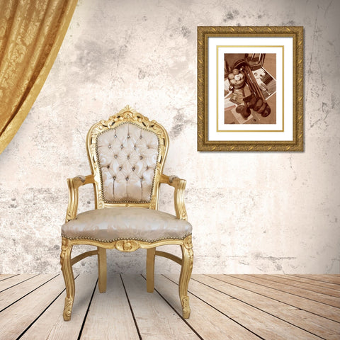 Temnnis Memorabilia Gold Ornate Wood Framed Art Print with Double Matting by Frontline