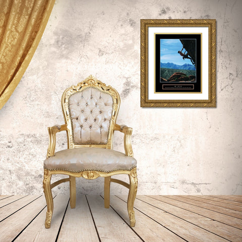 Risk - Climber Gold Ornate Wood Framed Art Print with Double Matting by Frontline