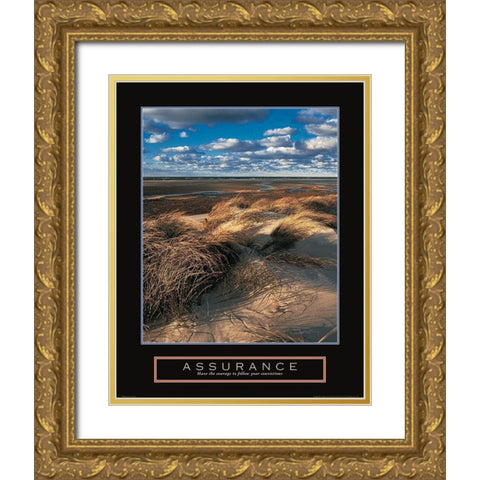 Assurance - Beach Grass Gold Ornate Wood Framed Art Print with Double Matting by Frontline