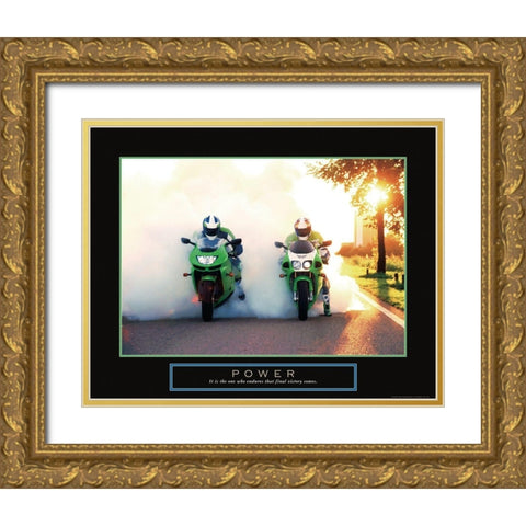 Power - Motorcycles Gold Ornate Wood Framed Art Print with Double Matting by Frontline