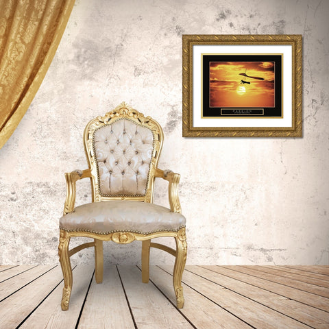 Passion - Hang Glider Gold Ornate Wood Framed Art Print with Double Matting by Frontline
