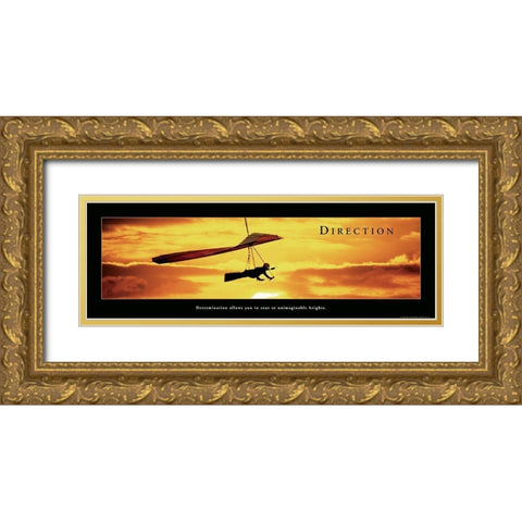 Direction - Hang Glider Gold Ornate Wood Framed Art Print with Double Matting by Frontline