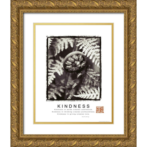 Kindness - Fiddlehead Gold Ornate Wood Framed Art Print with Double Matting by Frontline