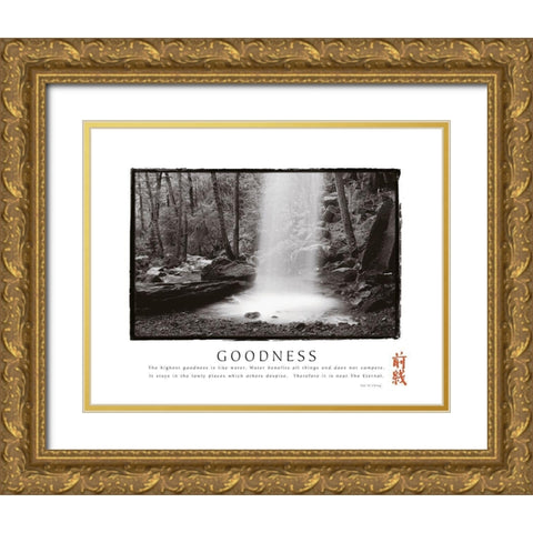 Goodness - Waterfall Gold Ornate Wood Framed Art Print with Double Matting by Frontline