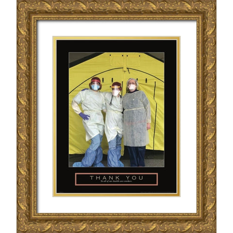 Thank You Gold Ornate Wood Framed Art Print with Double Matting by Hawthorne