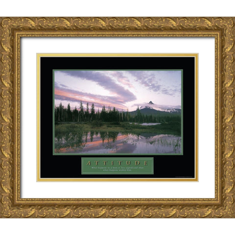 Attitude - Moonrise Gold Ornate Wood Framed Art Print with Double Matting by Frontline