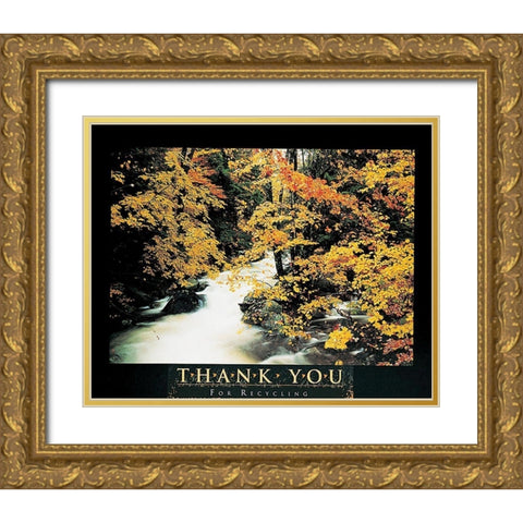 Recycle - Forest Gold Ornate Wood Framed Art Print with Double Matting by Unknown