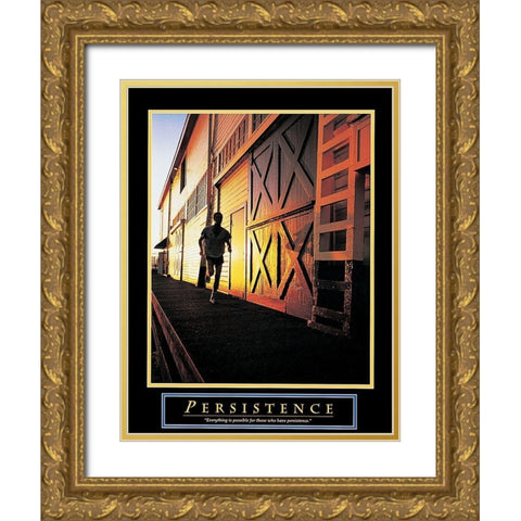 Runner - Persistence Gold Ornate Wood Framed Art Print with Double Matting by Unknown