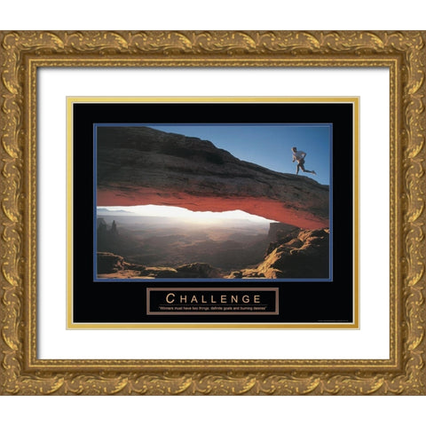 Challenge - Runner Gold Ornate Wood Framed Art Print with Double Matting by Frontline