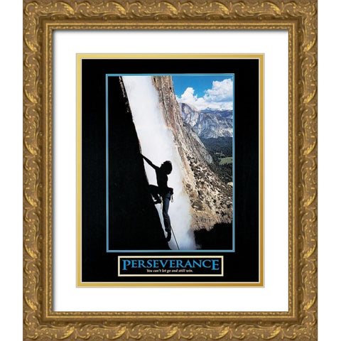 Perseverance Climber Gold Ornate Wood Framed Art Print with Double Matting by Unknown