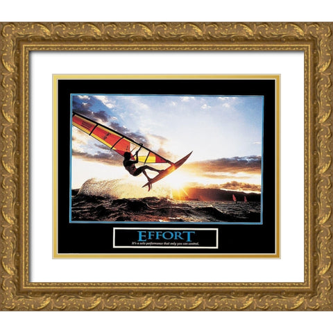 Surf - Sail - Effort Gold Ornate Wood Framed Art Print with Double Matting by Unknown
