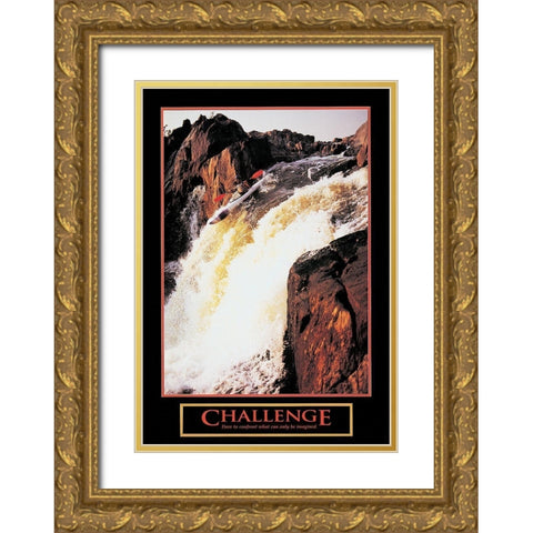 Kayak - Challenge Gold Ornate Wood Framed Art Print with Double Matting by Unknown