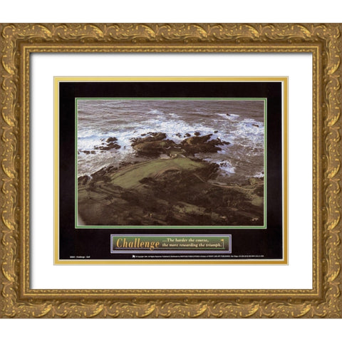 Challenge - Golf Gold Ornate Wood Framed Art Print with Double Matting by Unknown