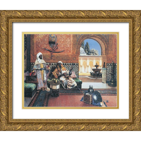 Kasbah Gold Ornate Wood Framed Art Print with Double Matting by Unknown