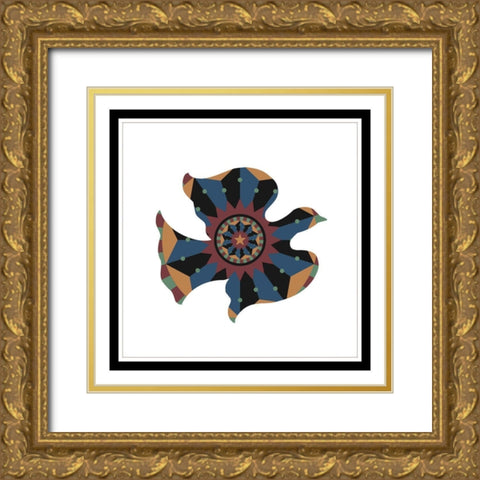 Hex Dove Gold Ornate Wood Framed Art Print with Double Matting by Unknown