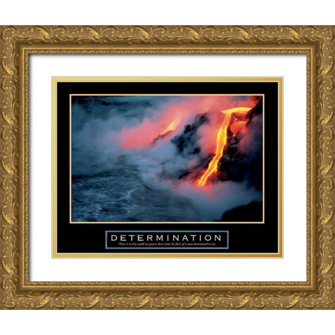 Lava - Determination Gold Ornate Wood Framed Art Print with Double Matting by Unknown