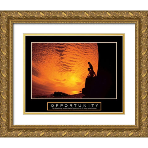 Dusk - Opportunity Gold Ornate Wood Framed Art Print with Double Matting by Unknown