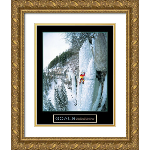 Ice Climber - Goals Gold Ornate Wood Framed Art Print with Double Matting by Unknown