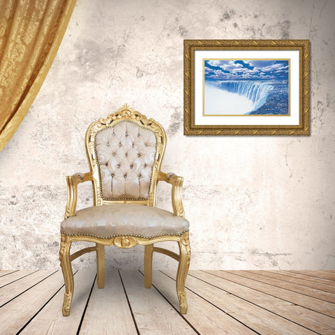 The Falls Gold Ornate Wood Framed Art Print with Double Matting by Unknown