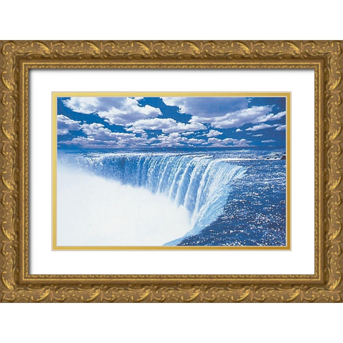 The Falls Gold Ornate Wood Framed Art Print with Double Matting by Unknown