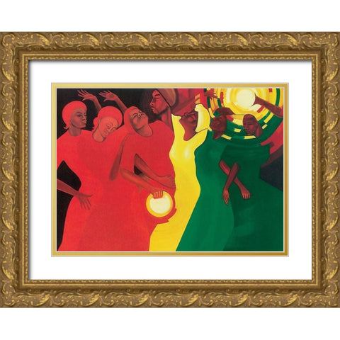 Thythm Gold Ornate Wood Framed Art Print with Double Matting by Unknown